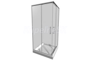 Jika sprchový štvorcový kút LYRA PLUS 80x80x195cm biela, transparentné sklo