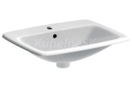 Geberit Selnova Square Zápustné umývadlo 550x450mm, s otvorom pre bat. s prepadom, biela