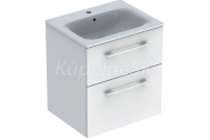 Geberit Selnova Square Umývadlová skrinka 635x588x480mm, s umývadlom, 2 zásuvky,Biela lesk