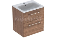 Geberit Selnova Square Umývadlová skrinka 635x588x480mm, s umývadlom,2 zásuv.Orech hickory