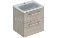 Geberit Selnova Square Umývadlová skrinka 635x588x480mm, s umývadlom,2 zásuv. svetlý orech