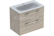Geberit Selnova Square Umývadlová skrinka 635x788x480mm, s umývadlom, 2 zásuv.svetlý orech