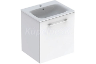 Geberit Selnova Square Umývadlová skrinka 635x588x480mm, s umývadlom, 1 dvierka,Biela lesk