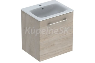 Geberit Selnova Square Umývadlová skrinka 635x588x480mm, s umývadlom,1 dvier.svetlý orech