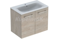 Geberit Selnova Square Umývadlová skrinka 635x788x480mm, s umývadlom, 2 dvier.svetlý orech