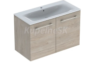 Geberit Selnova Square Umývadlová skrinka 635x988x480mm, s umývadlom,2 dvier. Orech svetlý