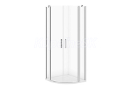 Cersanit MODUO Štvrťkruhový sprchový kút 80x80x195cm, Chróm, Číre sklo, S162-009