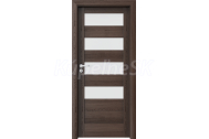 PORTA Doors SET Rámové dvere VERTE HOME C.4 so sklom, fólia Orech verona 2 + zárubeň