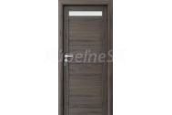 PORTA Doors SET Rámové dvere VERTE HOME D.1 so sklom, 3D fólia Dub tmavý + zárubeň