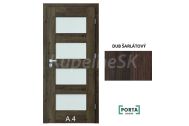 PORTA Doors Set BEZFALCOVÉ dvere VERTE PREMIUM A.4 skloMat, 3Dfólia Dub Šarlátový,zárubeň