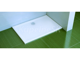 Ravak Vanička GIGANT PRO Flat 100x80 biela z liateho mramoru + sifón