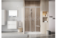 Ravak ASDP3-80 Sprchové dvere posuvné trojdielne 80x198 cm, white, Transparent + Cleaner