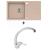 Alveus SET kuchynský drez GALAPAGOS so sifónom 77x43 Beige + batéria DAJANA chróm
