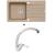 Alveus SET kuchynský drez NIAGARA 30 so sifónom 78x43,5 Beige + batéria DAJANA chróm