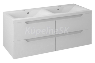 Sapho WAVE dvojumývadlová skrinka 119,7x50x47,8cm, biela (WA121)