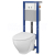 Cersanit AQUA 22 Podomietkový SET +WC závesné MODUO+sed. Slim SC+tlačítko biele S701-293