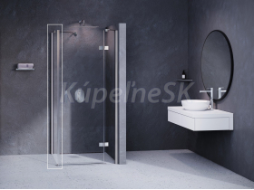 Ravak SMARTLINE SMPS-90, 1-dielna pevná stena PRAVÁ, Bright alu,Transparent