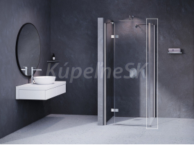 Ravak SMARTLINE SMPS-100, 1-dielna pevná stena ĽAVÁ, Bright alu,Transparent