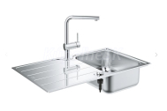 GROHE Minta SADA Páková drezová batéria a drez, vyťahovacia sprška,kef.supersteel 31573SD1