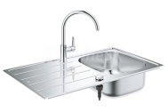 GROHE 31562SD1 Bau Sada Kuchynský drez K200 a batéria, automatický odtok, nerez 31562SD1