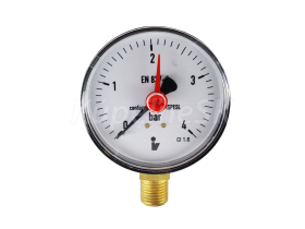 Klum Tlakomer 63 mm, 0 - 4bar, spodný vývod 1/4