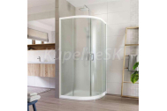 Mereo Sprchovací set: LIMA, štvrtkruh, 90 cm, biely ALU, sklo Point, vanička z liatého mra