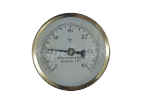 Klum Teplomer bimetalový DN 100, 0 - 120 °C, zadný vývod 1/2