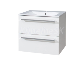 Mereo Bino, kúpeľňová skrinka s keramickým umývadlom 61 cm, biela