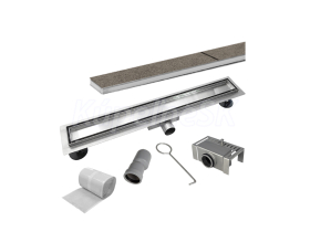 Mereo Odtokový sprchový znížený žľab 80 cm, vr. roštu TILE