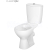 Cersanit ARTECO WC-Kombi CleanOn, vodor.odpad, 3/5l bočný prívod vody K667-063