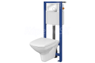 Cersanit AQUA 02 Podomietkový SET +WC závesné CARINA+sedátko DP SC+tlačítko chr.lesk