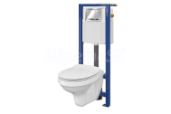 Cersanit AQUA 02 Podomietkový SET +WC závesné DELFI+sed.Slim DP SC+tlačítko chr.lesk