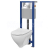 Cersanit AQUA 22 Podomietkový SET +WC závesné MILLE+sed. DP SC+tlačítko chr.lesk S701-460