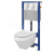 Cersanit AQUA 52 Podomietkový SET +WC závesné CREA oválne+sed.Slim duro SC+tlač.chr.lesk