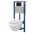 Cersanit AQUA 52 Podomietkový SET +WC závesné CREA oválne+sed. duro SC+tlač.čierne sklo