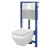 Cersanit AQUA 52 Podomietkový SET +WC závesné CREA SQUARE+sed.Slim duro SC+tlač. biele sk