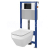 Cersanit AQUA 52 Podomietkový SET +WC závesné CREA SQUARE+sed.Slim duro SC+tlač.čierne sk