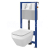 Cersanit AQUA 52 Podomietkový SET +WC závesné CREA SQUARE+sed.Slim duro SC+tlač. chr.lesk