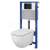 Cersanit AQUA 52 Podomietkový SET +WC závesné CASPIA+sed.Slim duro SC+tlačítko čierne sklo
