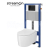 Cersanit AQUA 52 Podomietkový SET +WC závesné INVERTO+sed.Slim duro SC+tlačítko čierne skl