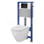 Cersanit AQUA 52 Podomietkový SET +WC závesné CITY oválne+sed. Slim duro SC+tlač.čierne sk