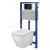 Cersanit AQUA 52 Podomietkový SET +WC závesné CITY SQUARE+sed. duro SC+tlač. čierne sklo