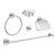 GROHE Essentials 40344001 Súprava doplnkov do kúpeľne 5 v 1, Chróm