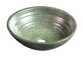 Sapho ATTILA keramické umývadlo, priemer 42,5cm, keramické, zelena meď