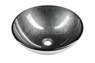 Sapho SKIN sklenené umývadlo priemer 42 cm, metalické šedá
