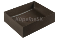 Sapho FORMIGO betónové umývadlo, 47,5x14x36,5 cm, tmavo hnedá