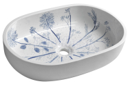 Sapho PRIORI keramické umývadlo, 60x13,5x40 cm, farba biela s modrou maľbou