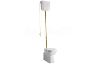 Kerasan WALDORF WC misa s nádržkou, spodný/zadný odpad, biela-bronz