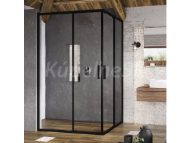 RAVAK Blix Slim BLSRV2K Dvere pre rohový sprch.kút 80x195 Profil Čierny sklo Číre+Cleaner