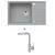 Alveus MERYLL 130 SET kuchynský granit. drez so sifón. 78x48 + batéria SIROS - Beton/Chróm